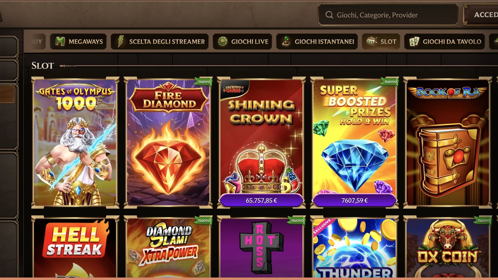 Per chi ama le slot: la categoria dedicata